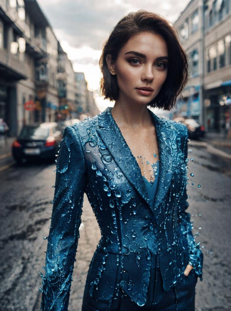 00953-2212609103-2404-professional photo, 1girl, short brunette hair, office suit made of blue water, water drops, complex street background, 8k uhd,.png